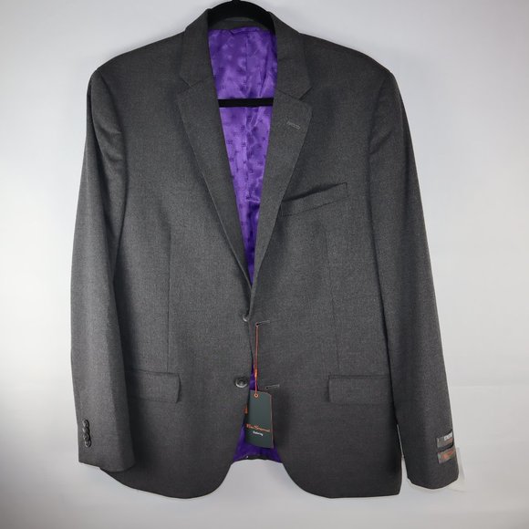 Ben Sherman Hanwll Grey Stretch Two-Button Suit Jacket Blazer Men's Size 42R-NWT - Picture 1 of 16